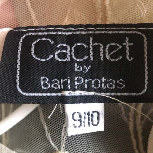 Vintage Cachet By Bari Protas dress with Embroidered lace black cream size 9-10 - Picture 12 of 12